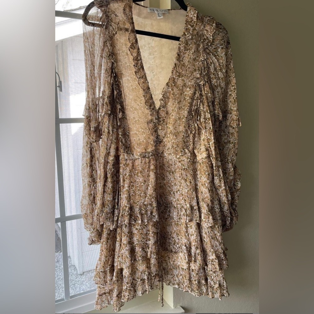 Shona Joy Floral Long Sleeved Mini Dress - US 4